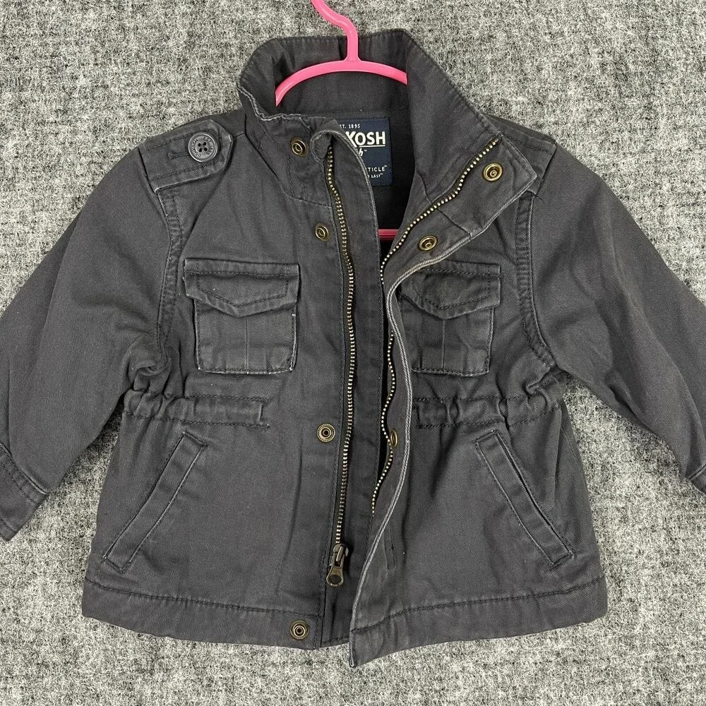 OshKosh Jacket Youth Baby 12 Months‎ Blue Utility Field Coat Outerwear